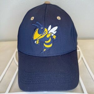 GT Yellow Jacket Snapback Hat Captivating Headgear  Dark Blue Cap Hook & Loop